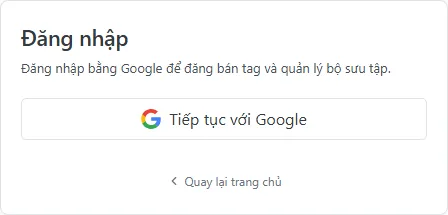 Trang đăng nhập Meza Station với nút tiếp tục bằng Google