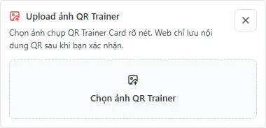 Panel upload ảnh QR Trainer với nút chọn ảnh
