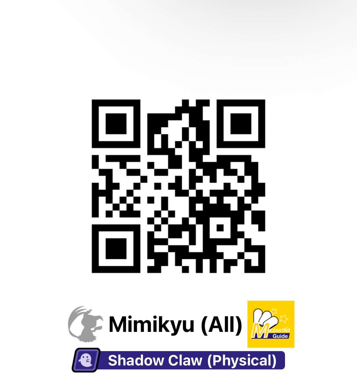 mimikyu Pokemon Support QR